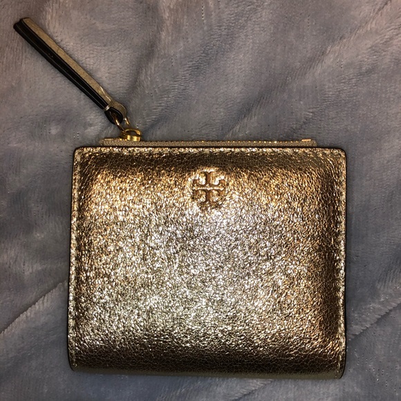 Tory Burch Handbags - Tory Burch Compact Wallet - Gold Metallic - NWOT